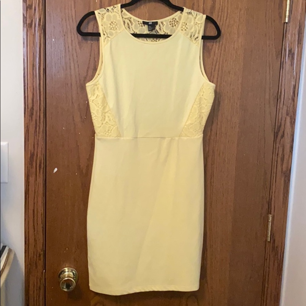 Light yellow floral back dress